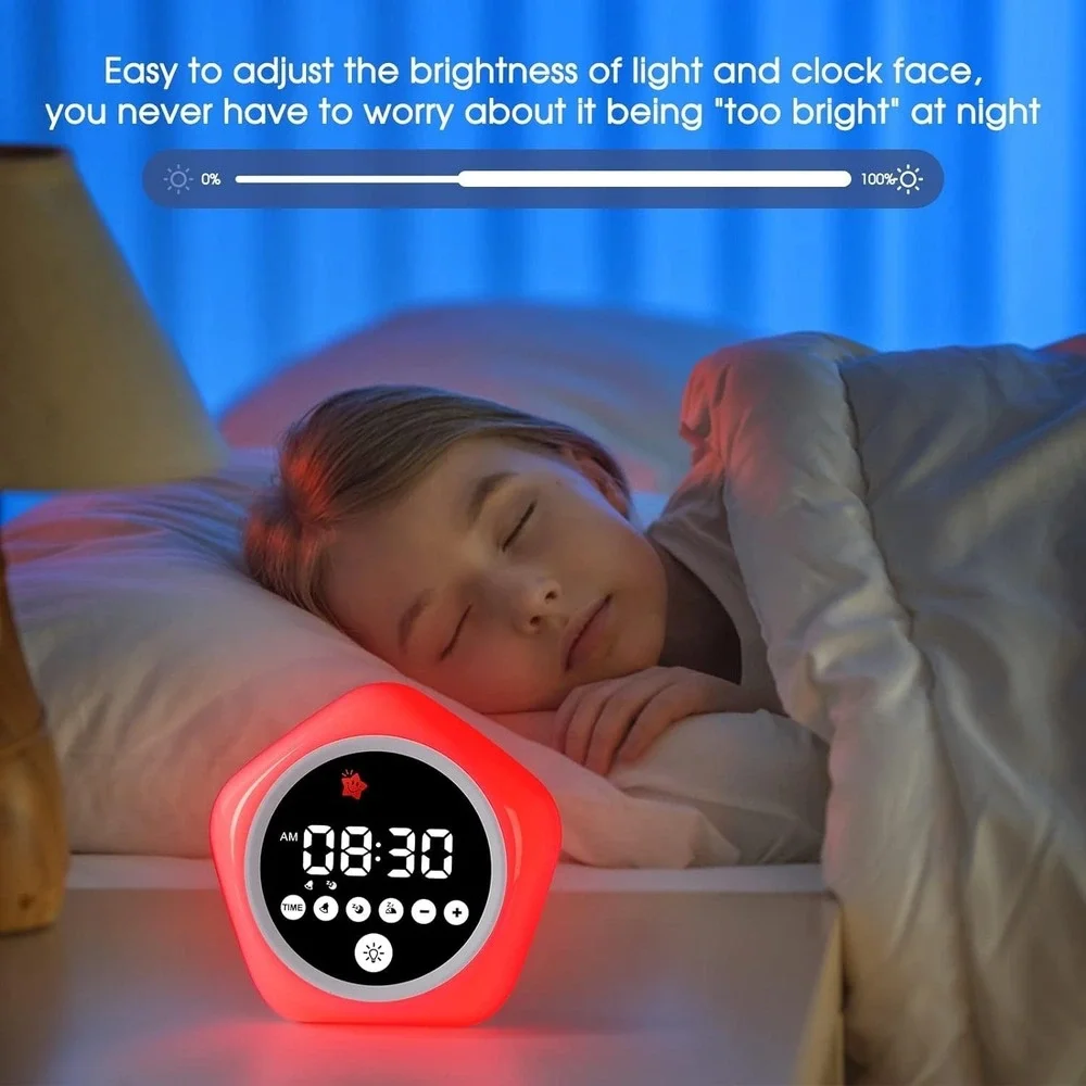 Kids OK To Wake Clock Sleep Trainer Toddler Night‎ Light Color Changing Timer